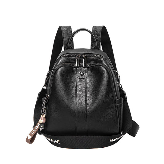 Backpack Women’s Travel Backpack Genuine Leather 2023 New Korean Version Versatile Casual Cowhide Soft Leather Backpack Women