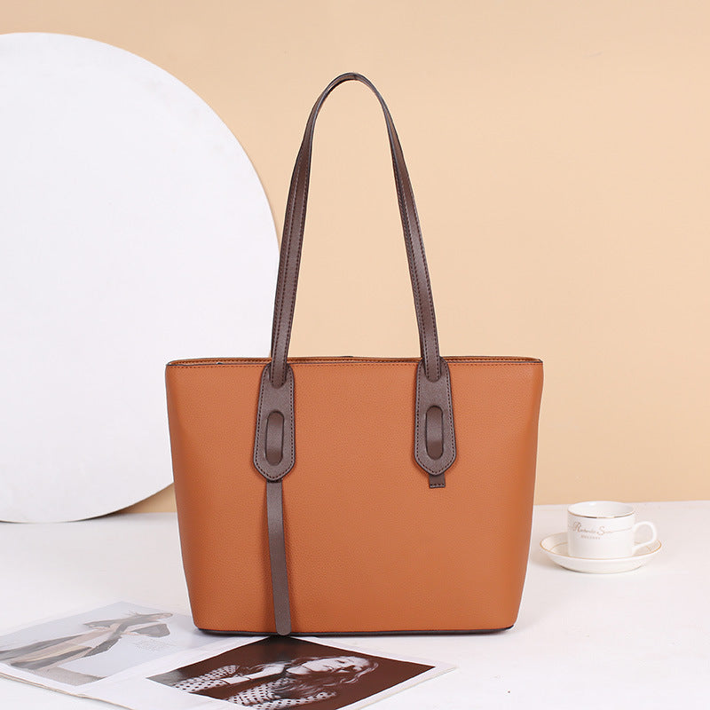 Kuqi 2022 autumn and winter high-end single shoulder cross-body bag large capacity new trendy genuine leather women's bag fashionable and versatile tote bag