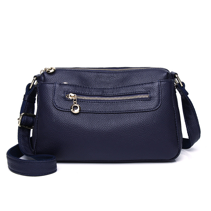 Large-capacity women's bag middle-aged genuine leather mother bag 2023 new fashion multi-layer soft leather shoulder crossbody bag women's large bag