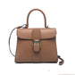 New genuine leather shoulder crossbody handbag fashionable cowhide versatile contrasting color saddle bag