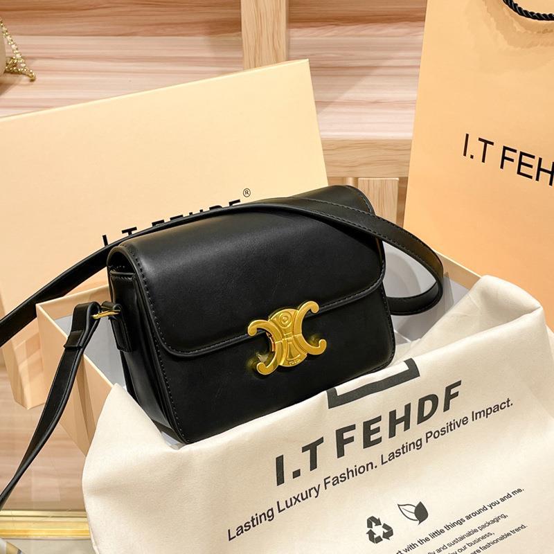 Hong Kong Triumph Black Gold Crossbody Bag 2023 New Fashion Trendy Women 2022 Single Shoulder Tofu Small Square Bag