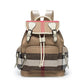 First-layer cowhide with plaid cloth backpack for women new style backpack travel bag student school bag