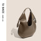 Genuine leather armpit bag for women 2023 new autumn large-capacity solid color handbag commuting casual shoulder bag tote bag