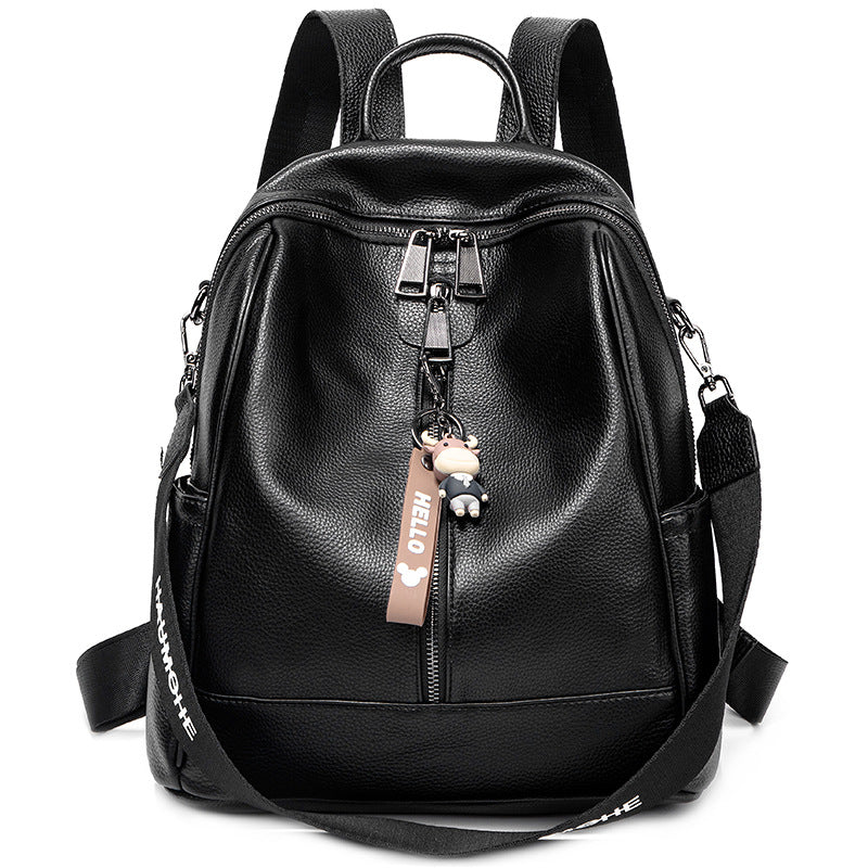 Genuine leather backpack for women 2023 new Korean version simple and versatile cowhide casual women's travel backpack trendy