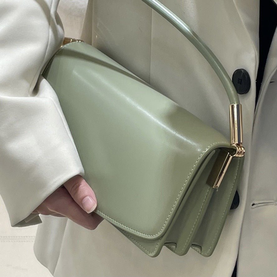 Bags for Women 2023 Summer New Korean Style Baguette Underarm Bag Solid Color Simple Shoulder Bag Trendy Fashion Handbag