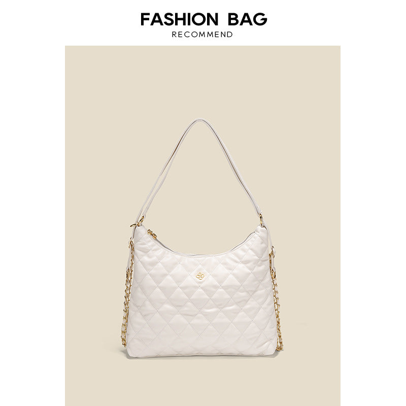 Diamond chain bag for women 2023 new trendy fashion retro tote bag niche texture shoulder bag armpit bag