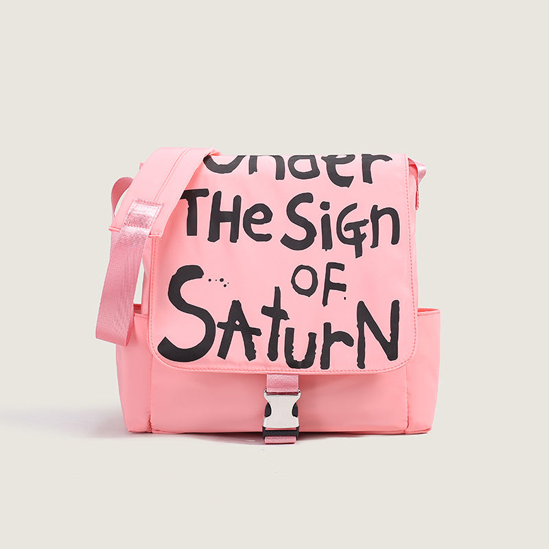 Guangzhou factory women's bag Jiang Seulqi's same style shoulder bag personalized graffiti letter printed large capacity bag street crossbody