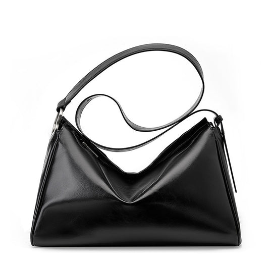 New 2023 Versatile Soft Leather Cowhide Tote Bag Women's Trendy Large Capacity Shoulder Commuting Bag Niche Crossbody Bag