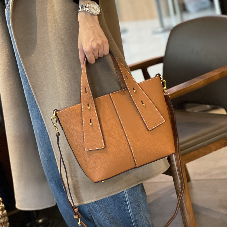 Bags 2023 New Style Bags Autumn and Winter Trendy Genuine Leather Women's Bags Shoulder Crossbody Bags Fashionable and Versatile Large Capacity Handbag