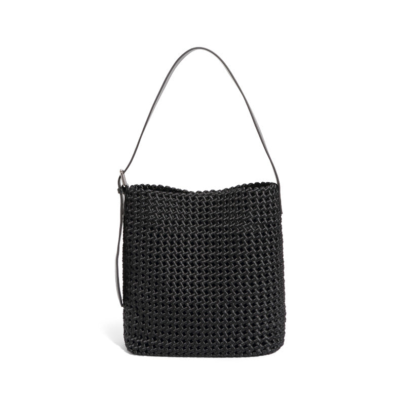 New windmill knot armpit bag, fashionable bucket bag, hand-woven bag, large capacity tote bag, high-end shoulder bag