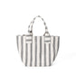 Korean original bag for women 2023 spring and summer new casual vertical pattern contrast canvas handbag large capacity shopping bag