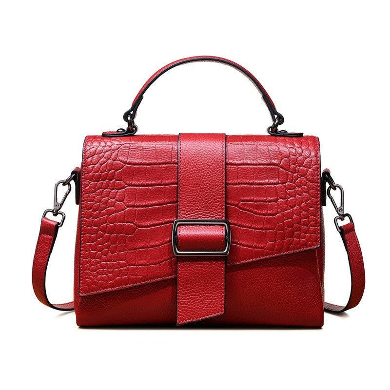 Crossbody bag for women 2021 new trendy first-layer cowhide shoulder handbag, fashionable large-capacity small square bag