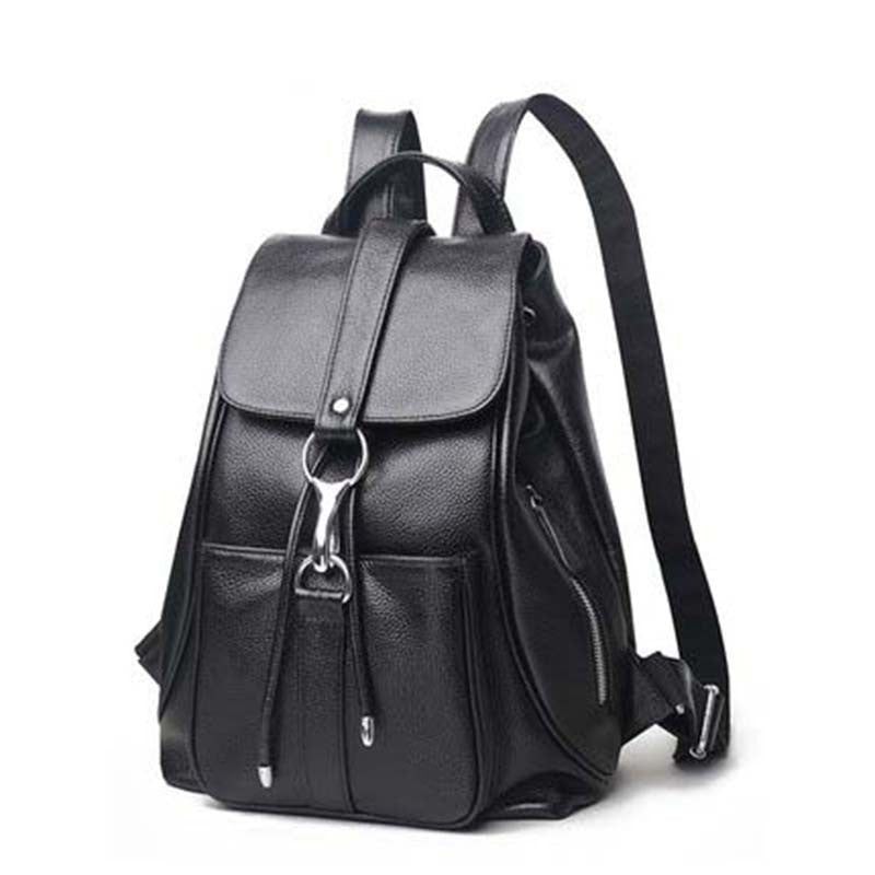 2023 Korean version of cowhide women's bag, casual backpack, fashionable and versatile soft leather backpack, genuine leather women's large bag