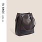 Genuine leather bucket bag for women 2023 new commuter large-capacity shoulder tote bag niche vegetable tanned soft cowhide crossbody bag