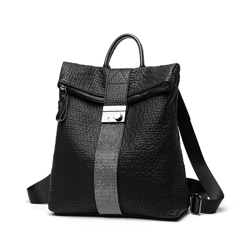 Foreign trade 2022 new women's bag genuine leather backpack Japanese and Korean fashion elephant pattern cowhide backpack diamond anti-theft bag