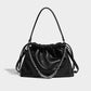 Soft leather white pleated cloud bag, high-end soft leather armpit bag 2023 new commuter versatile shoulder crossbody bag