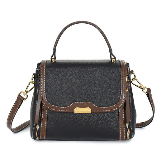 Genuine leather women's bag 2022 new fashion high-end bag women's crossbody handbag commuter shoulder bag small square bag